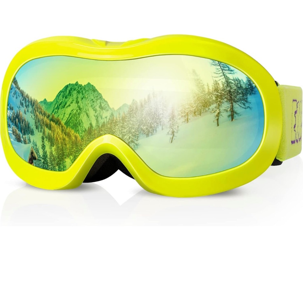 Yellow Ski Goggles with Reflective Lens